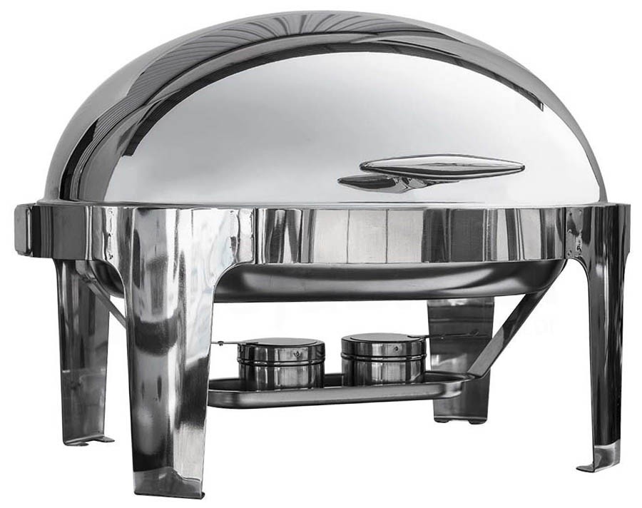 Rechaud Banho Maria Aço Inox Oval com Tampa Giratória - 6,8 Lts (Versão Luxo) - 736