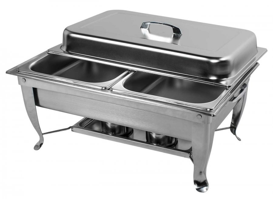 Rechaud Banho Maria Aço Inox com 2 Cubas (GN 1/2×65mm) - 9 Lts (Versão TOP) - JQ533-02