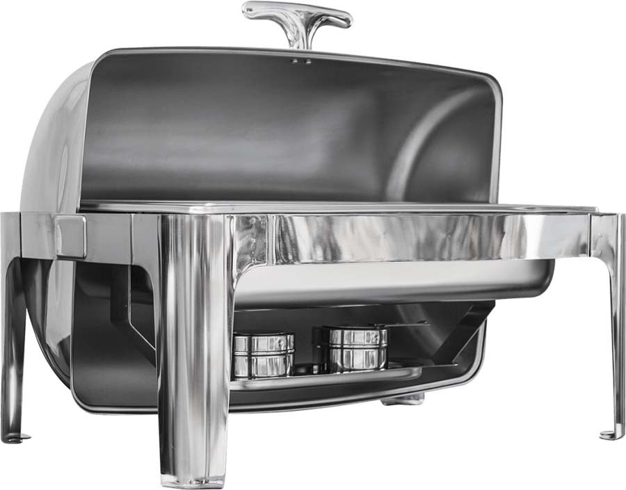 Tampa basculante - Rechaud Banho Maria Aço Inox com Tampa Giratória (GN 1/1×65mm) - 9 Lts (Versão Luxo) - 723-1 