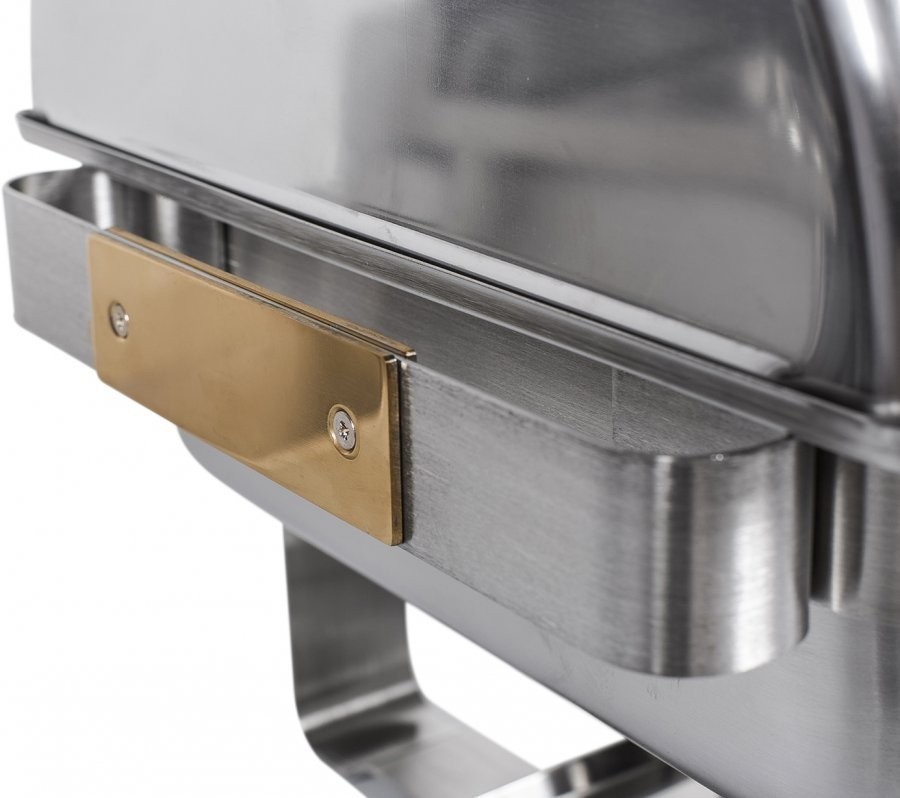 Alça lateral - Rechaud Aço Inox com Tampa Giratória e 2 Cubas (GN 1/2×100mm) - 13 Lts (Versão TOP) - 933-W900-2B