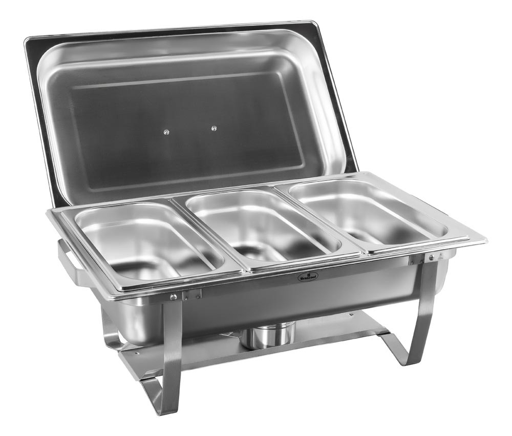 Rechaud Banho Maria Aço Inox com 3 Cubas (GN 1/3×100mm) - 13 Lts - F433-3B