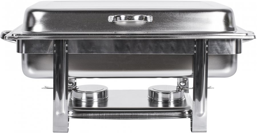 Tampa fechada - Rechaud Banho Maria Aço Inox com Dobradiças e 2 Cubas (GN 1/2x65mm) - 9 Lts - JQ833-2