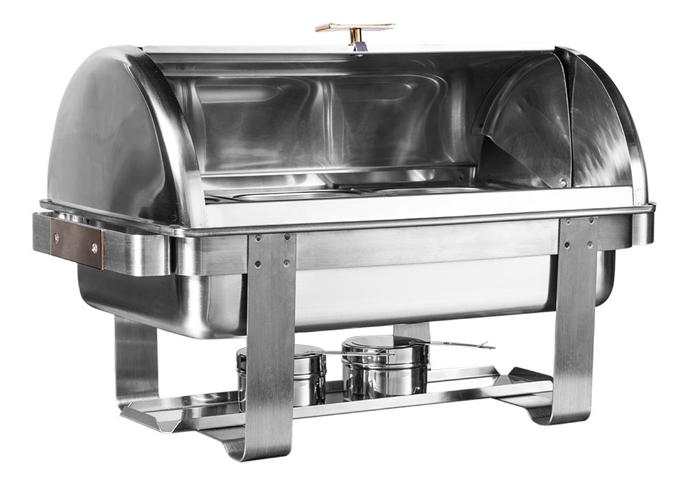 Perfil - Rechaud Aço Inox com Tampa Giratória e 9 Cubas (GN 19 65mm) Perfil - Rechaud Aço Inox com Tampa Giratória e 9 Cubas (GN 19 65mm)