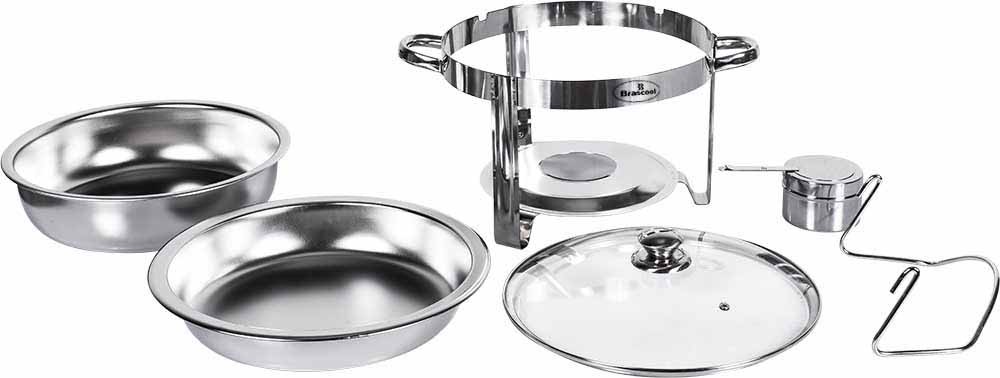 Produto desmontado - Rechaud Banho Maria Aço Inox com Tampa de Vidro - 3,5 Lts - 831GL 
