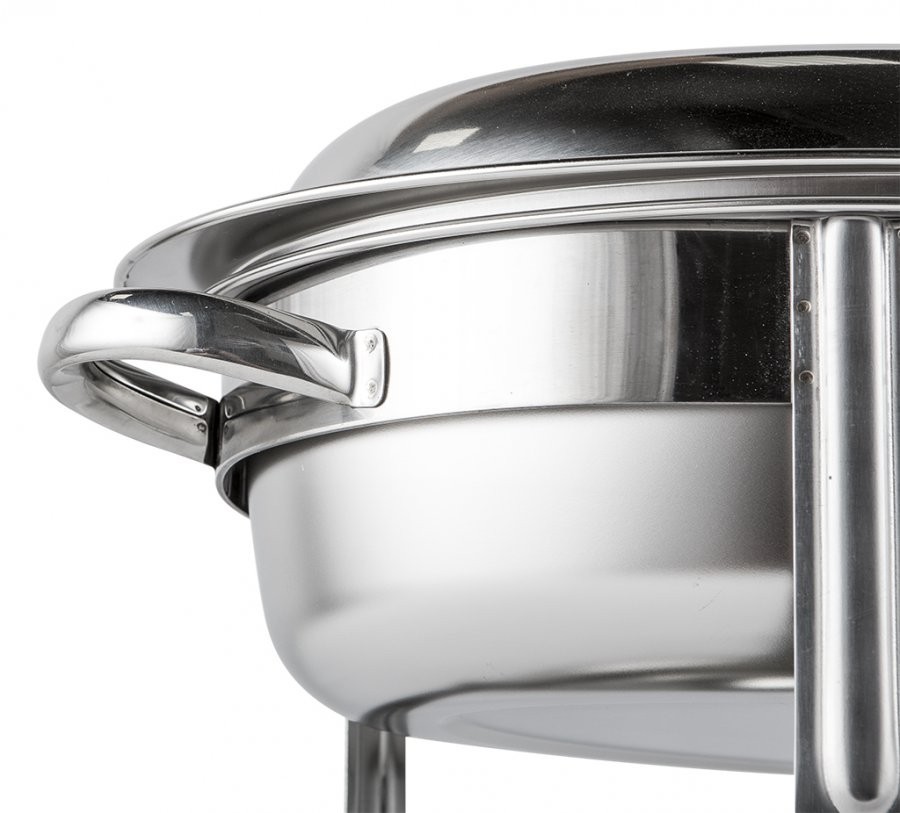 Detalhe alça - Rechaud Banho Maria Aço Inox Oval - 5,5 Lts - 836 