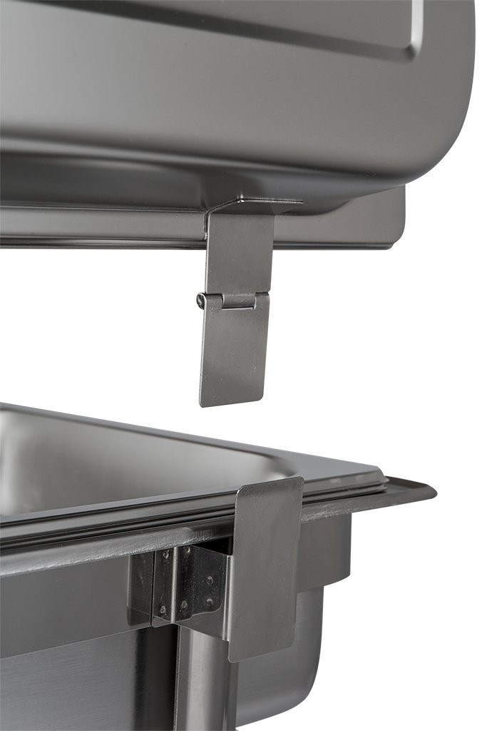 Detalhe da Dobradiça - Rechaud Banho Maria Aço Inox com Dobradiças e 2 Cubas (GN 1/2x65mm) - 9 Lts - JQ833-2