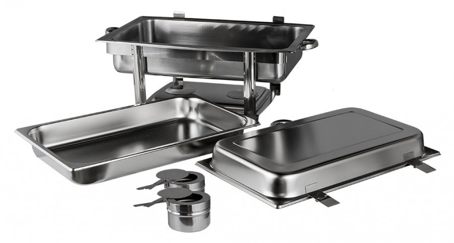 Produto desmontado - Rechaud Banho Maria Aço Inox com Dobradiça (GN 1/1×65mm) - 9 Lts - JQ833-1