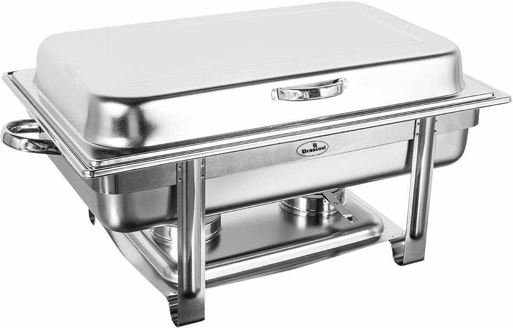 Tampa fechada - Rechaud Banho Maria Aço Inox com Dobradiça (GN 1/1×65mm) - 9 Lts - JQ833-1