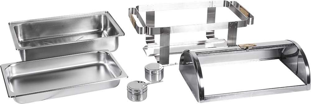 Produto desmontado - Rechaud Banho Maria Aço Inox com Tampa Giratória (GN 1/1×65mm) - 9 Lts (Versão TOP) - 933-W900-1