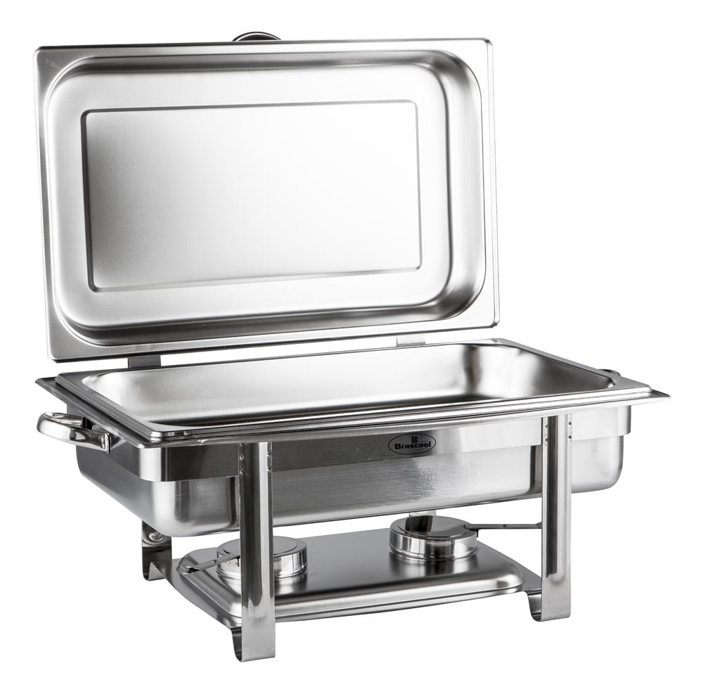 Tampa aberta - Rechaud Banho Maria Aço Inox com Dobradiça (GN 1/1×65mm) - 9 Lts - JQ833-1