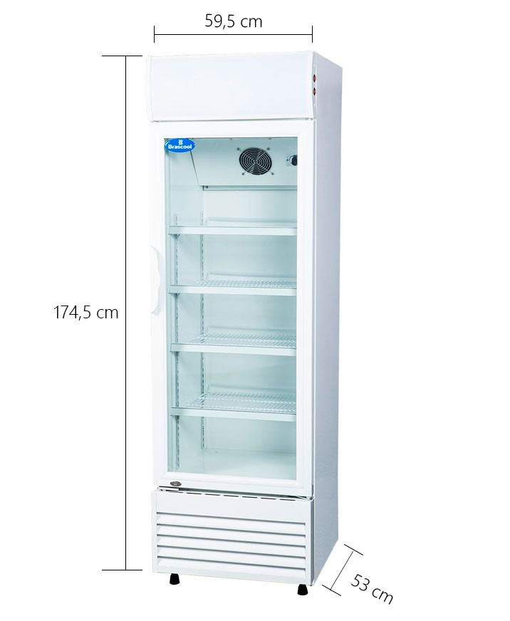 Medidas - Geladeira / Refrigerador Expositor Porta de Vidro 260 Lts (Visa Cooler) - LG-260