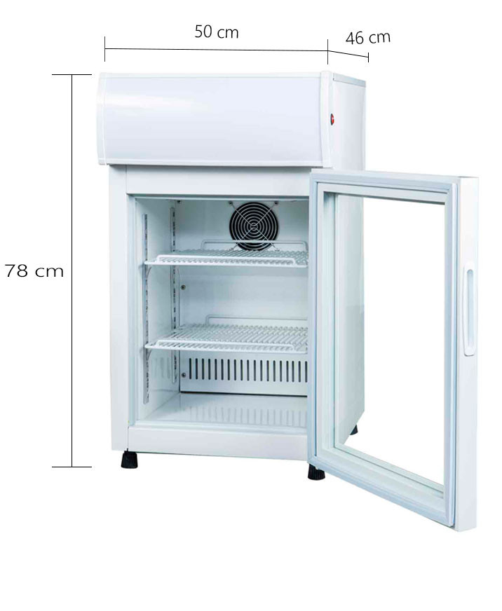 Medidas - Frigobar / Refrigerador Expositor Porta de Vidro 50 Lts (Visa Cooler) - LG-50