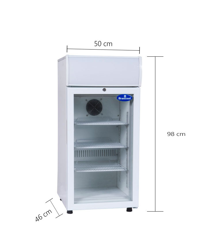 Medidas - Frigobar  / Refrigerador Expositor Porta de Vidro 80 Lts (Visa Cooler) - LG-80