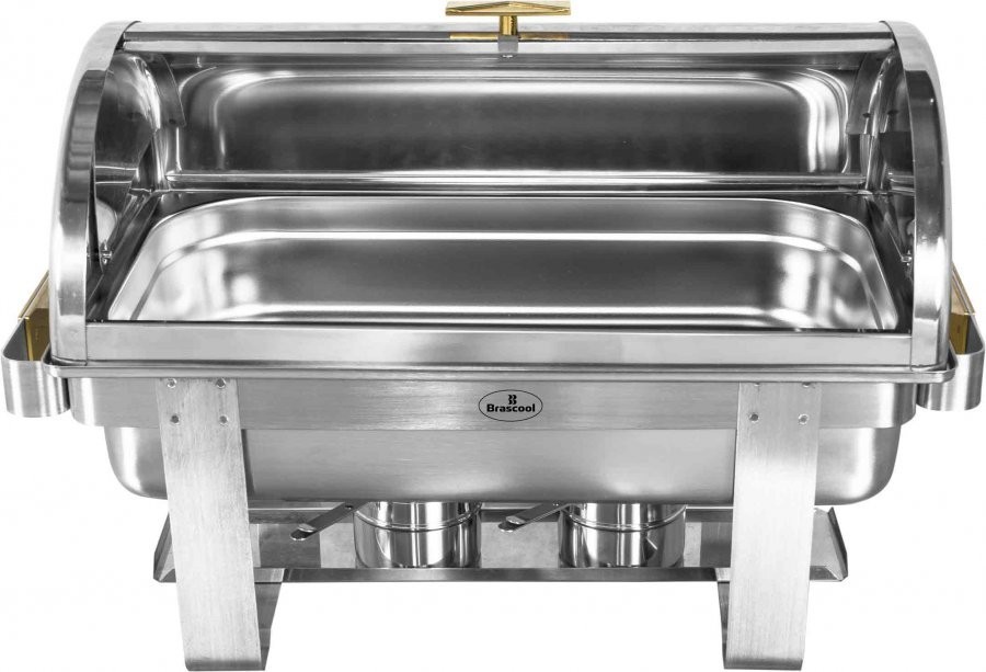 Rechaud Banho Maria Aço Inox com Tampa Giratória (GN 1/1×100mm) - 13 Lts (Versão TOP) - 933-W900-1B