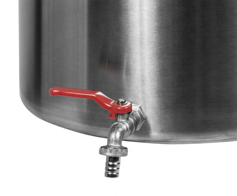 Valvula Extratora - Panela / Caldeirão de Aço Inoxidável com Tampa e Torneira - 50 Litros