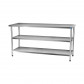 Mesa Aço Inox com Dois Paneleiros - 170x70x90cm - Brascool